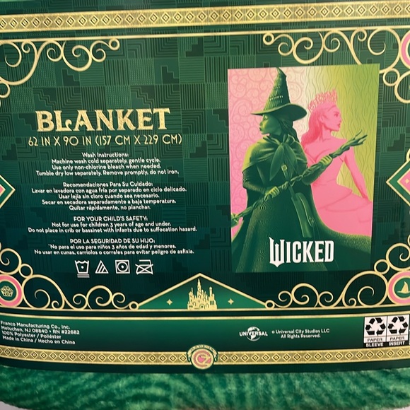 Last 1❗️ WICKED Full sized Plush blanket - Picture 4 of 6